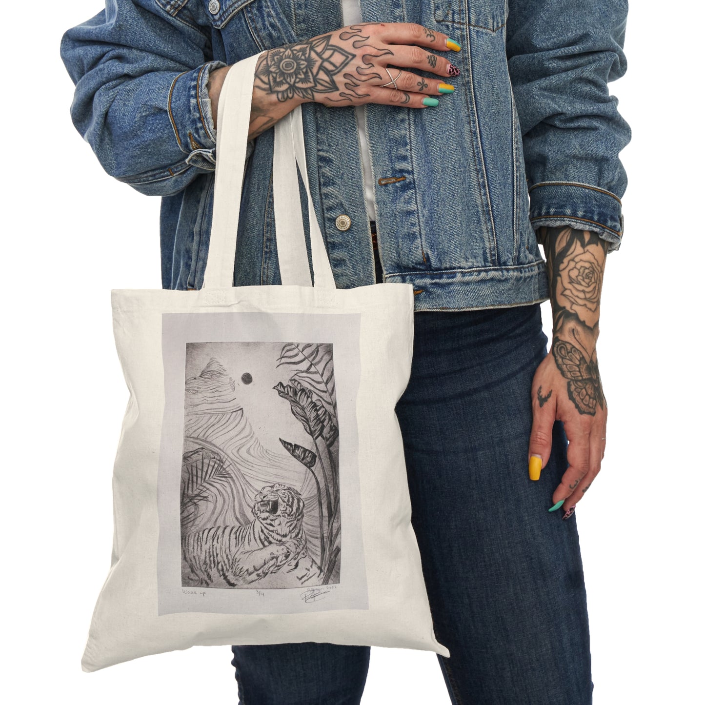 “Traversal” and “Wake Up” tote bag