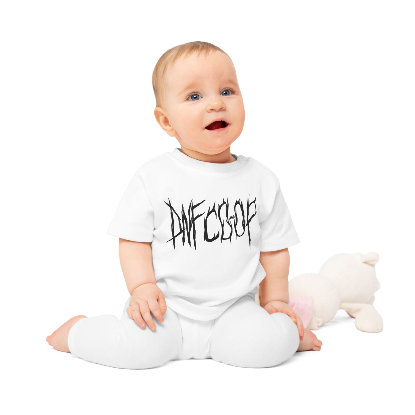 "DNF CO-OP" Baby Tee-shirt of Typography design by Paige Brown