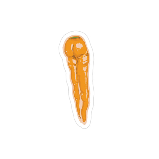 "Carrot Booty" Transparent Outdoor Stickers, Die-Cut, 1pc Designed by Paige Brown
