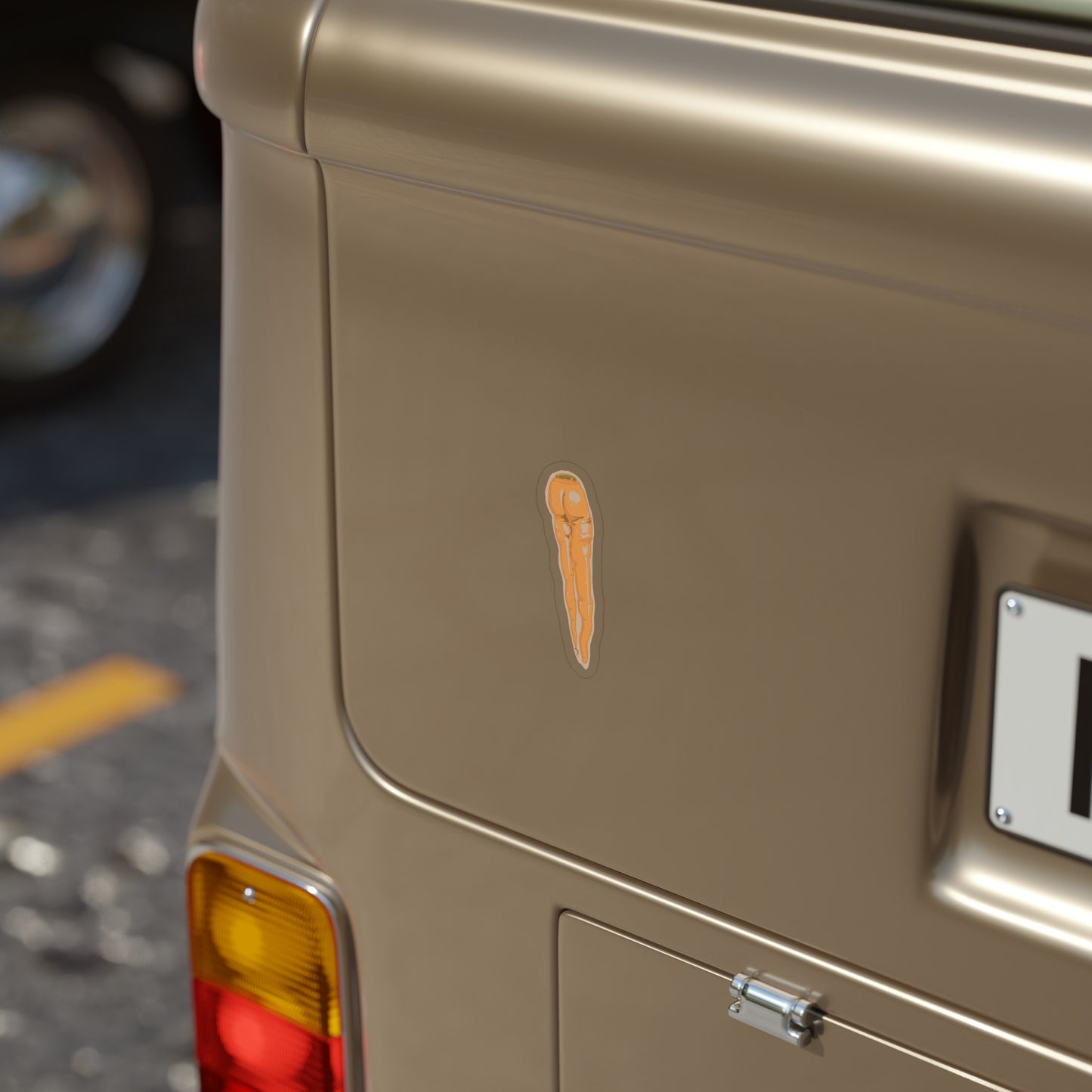 "Carrot Booty" Transparent Outdoor Stickers, Die-Cut, 1pc Designed by Paige Brown