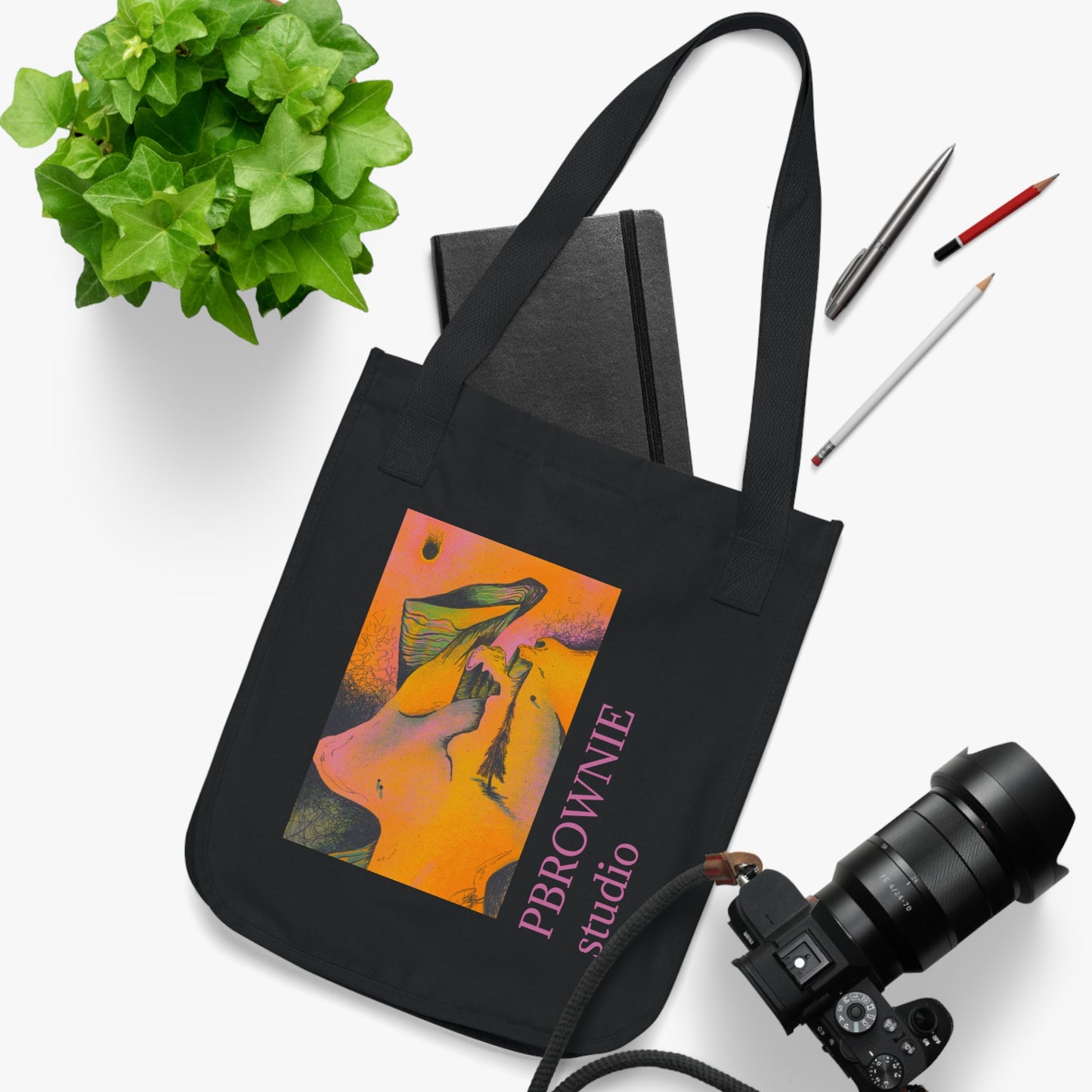 "Traversal" Branded Tote Bag with a print of a Digital Painting by Paige Brown, 2024