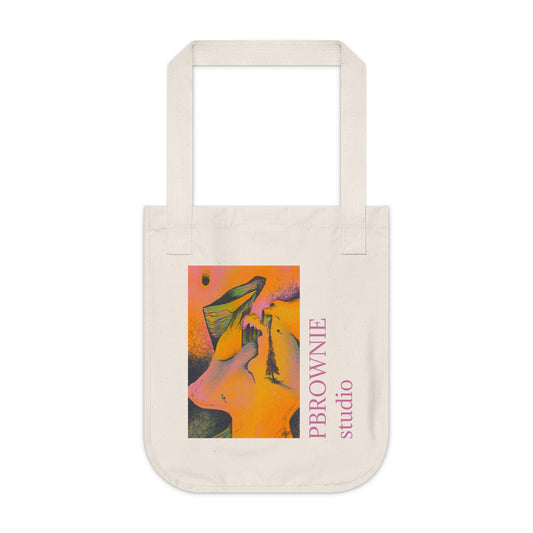 "Traversal" Branded Tote Bag with a print of a Digital Painting by Paige Brown, 2024